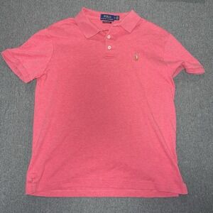 Polo Ralph Lauren Men's Short Sleeve Shirt Red Size M Flesh Color Pony Preppy